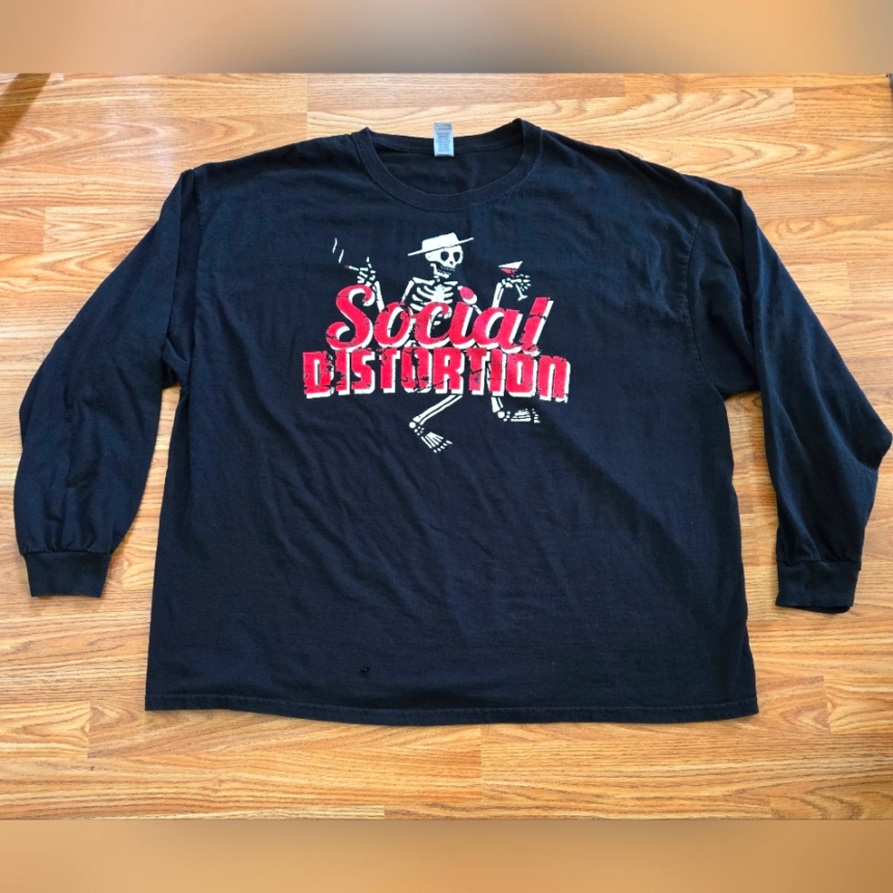 Social Distortion classic skeleton logo band tee cowpunk hardcore tour shirt 🔥